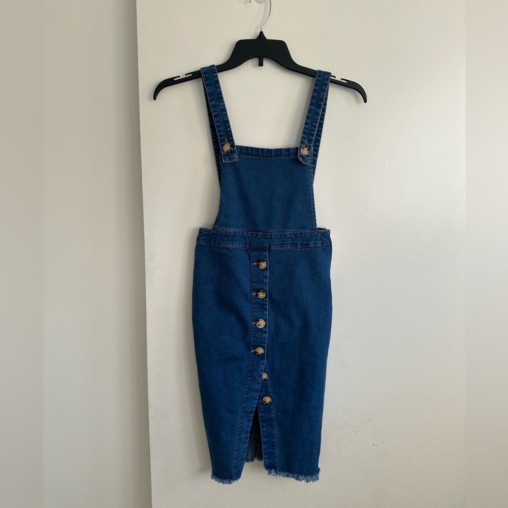 Chic Blue Denim Backless Dress overall - Picture 2 of 13